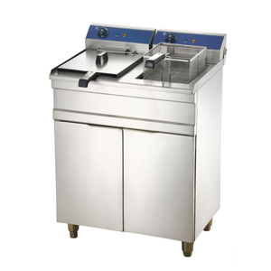2-Tank Electric Fryer with Cabinet